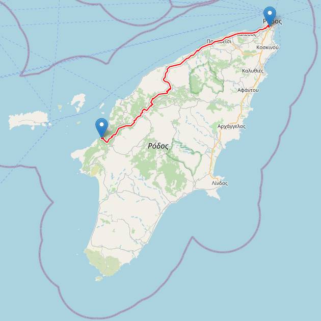 Glyfada-Strand, Rhodos, Griechenland
