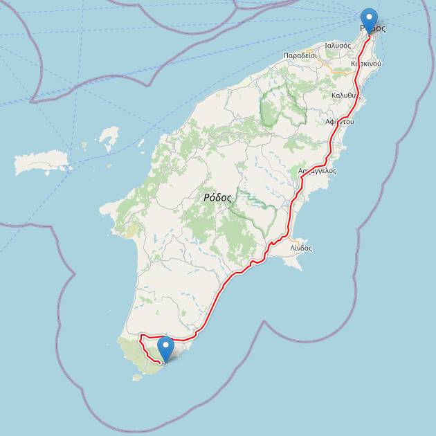Mavros-Kavros-Strand, Rhodos, Griechenland